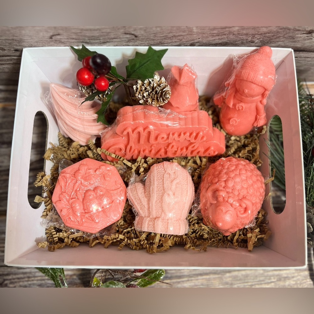 Handmade Holiday Gift Set - Decorative Soaps - CANDY CANE Fragrance